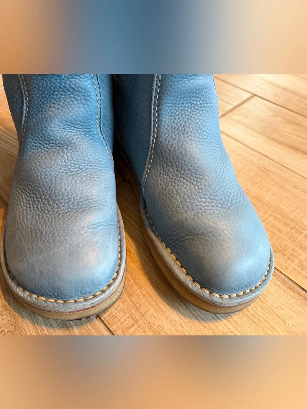 Duckfeet Arhus Blue Pebbled Leather Shearling Lined Boots Sz 39